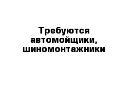 Требуются автомойщики, шиномонтажники 